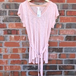 H&M Pink Blush Shirt Tie Waist M